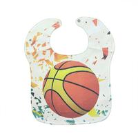 Custom  pure cotton baby bib with basketball pattern